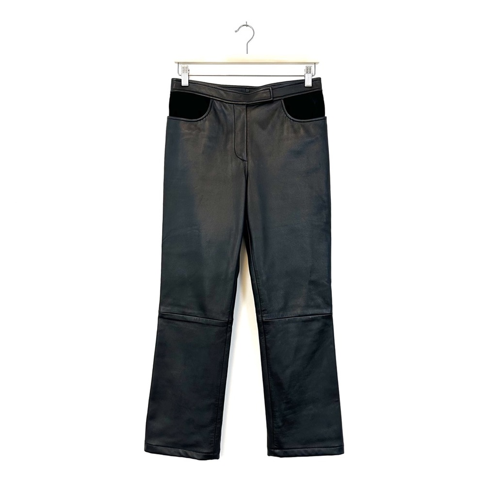 Vintage | DKNY | Leather & Suede‎ Straight Leg High Rise Pants Size 6